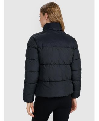 Women's padded jacket with synthetic filling - black