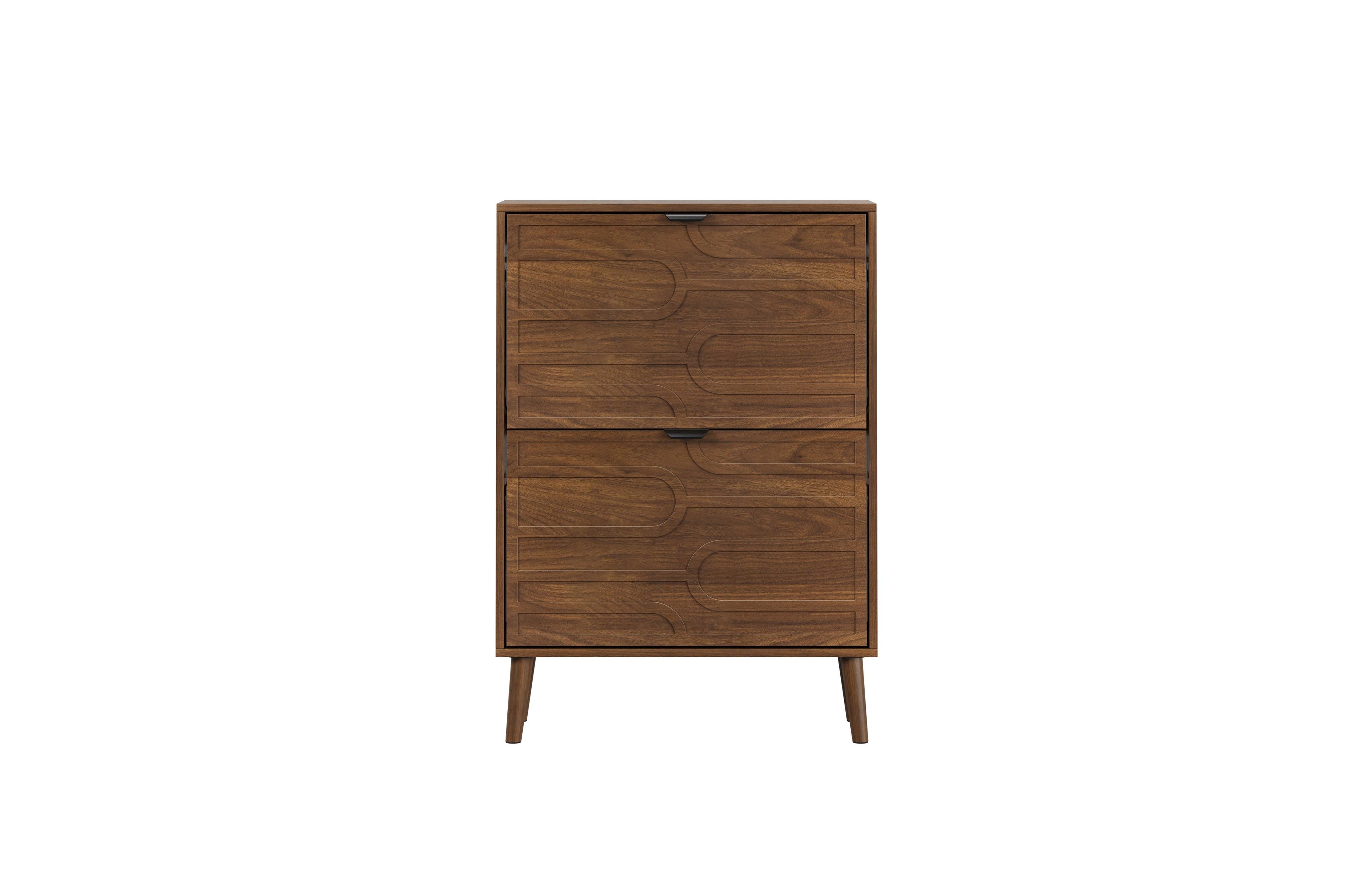 Boyel Living Modern Shoe Cabinet with 2 Flip Drawers for Corridors and Entrances