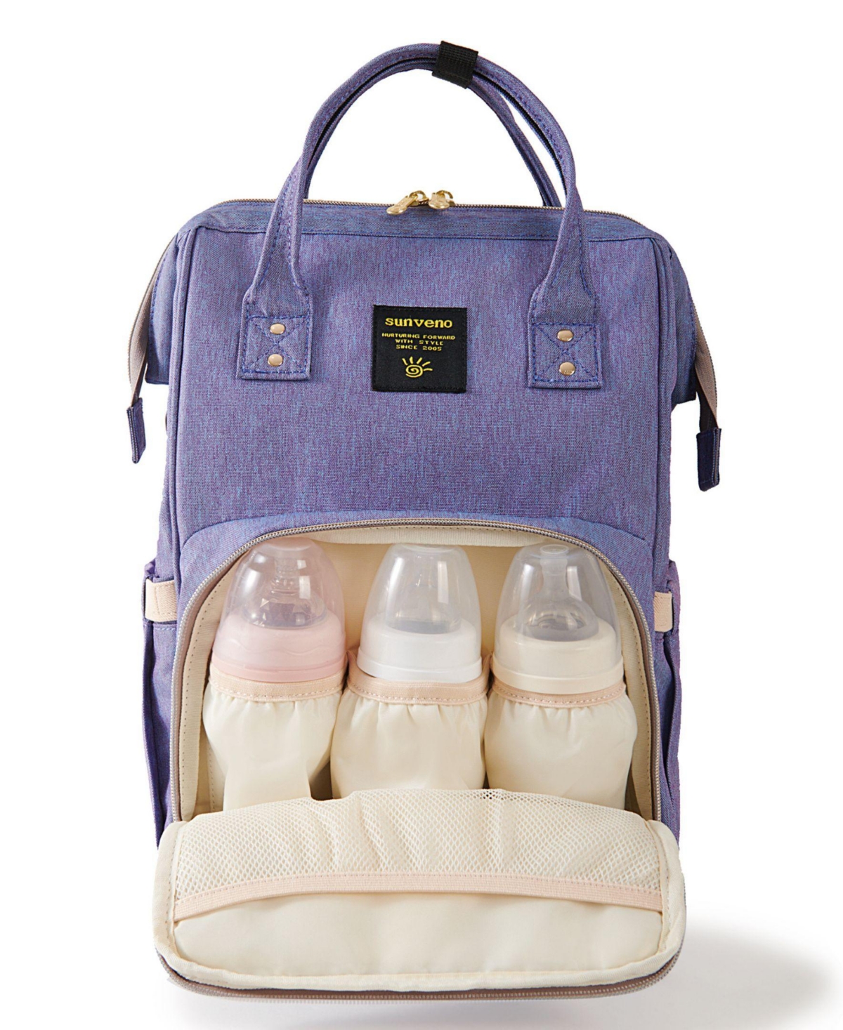 Sunveno Embroidered Backpack Diaper Bag Large Travel Backpack