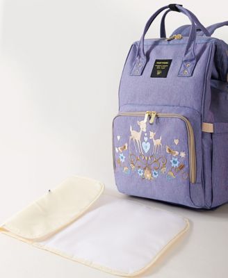 Embroidered Backpack Diaper Bag Large Travel Backpack