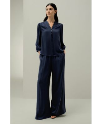 Women's X Melissa Murrell Silk Suede V-Neck Blouse