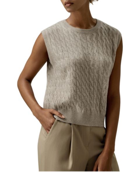 Женский жилет LILYSILK Baby Cashmere Sweater Vest, цвет: Верблюжий