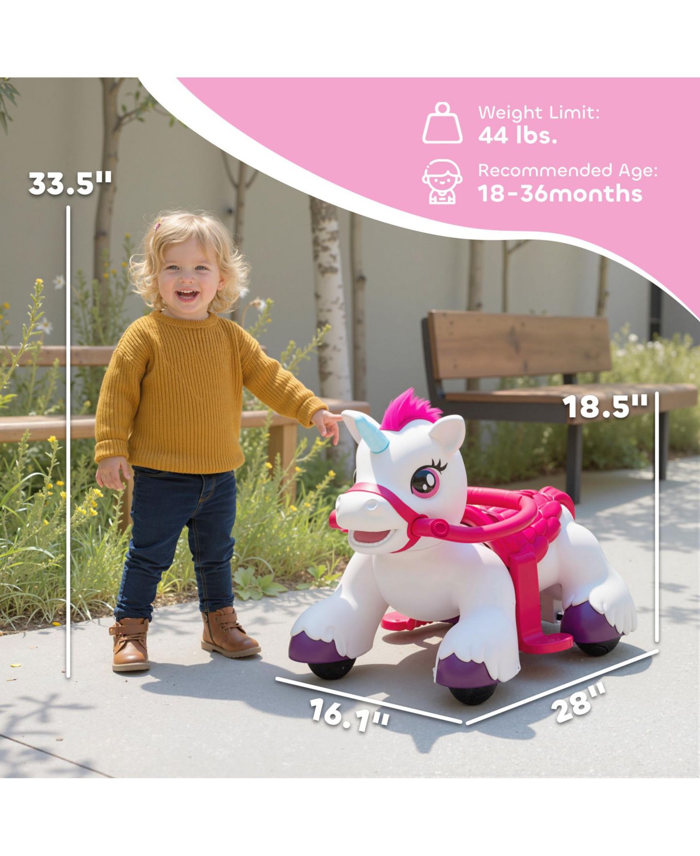 Детская игрушка Qaba 12V Ride on Horse, Ride on Toy with Carrot Toy, Comb, Animal Sounds, цвет: Белый — фото 3