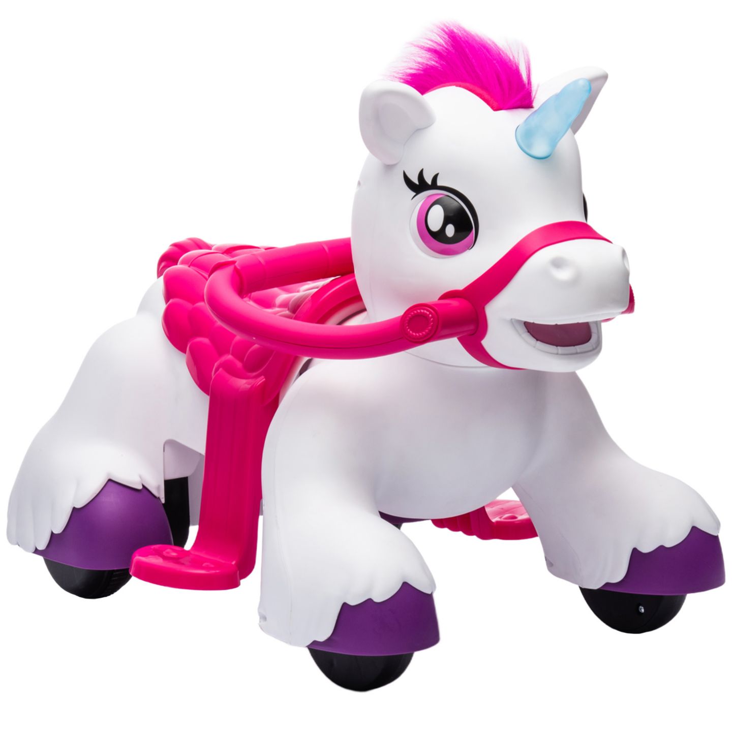Детская игрушка Qaba 12V Ride on Horse, Ride on Toy with Carrot Toy, Comb, Animal Sounds, цвет: Белый — фото 1