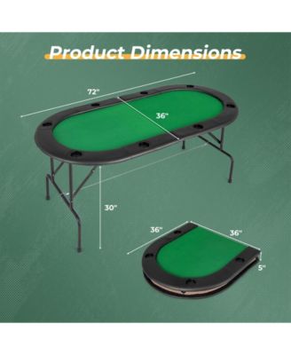 8 Players Texas Holdem Foldable Poker Table