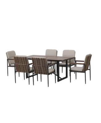 Mondawe 7-piece Outdoor Patio Dining Set include 6 Aluminum Armchairs