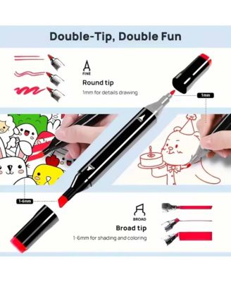 12 Colors Brown Series Alcohol Markers, Dual Tip Sketching Drawing Markers for Book Painting and Card Making