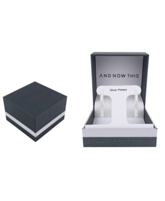 Crystal Post Tiwsted C Hoop Earrings