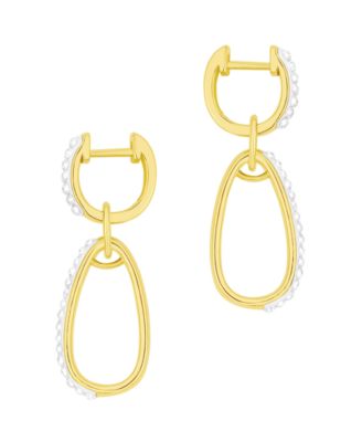 Crystal Drop Hinged Hoop Earrings