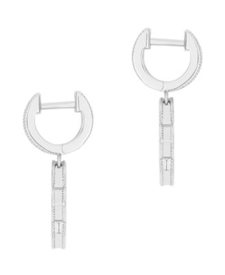 Crystal Flower Hinged Hoop Earrings