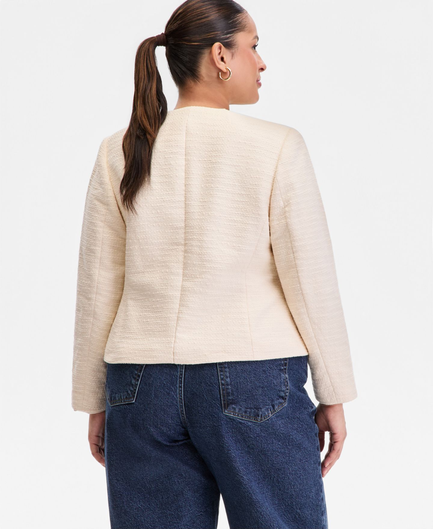 Женская куртка I.N.C. International Concepts Plus Size Parisian Ottoman, цвет: Винтажный кремовый — фото 2