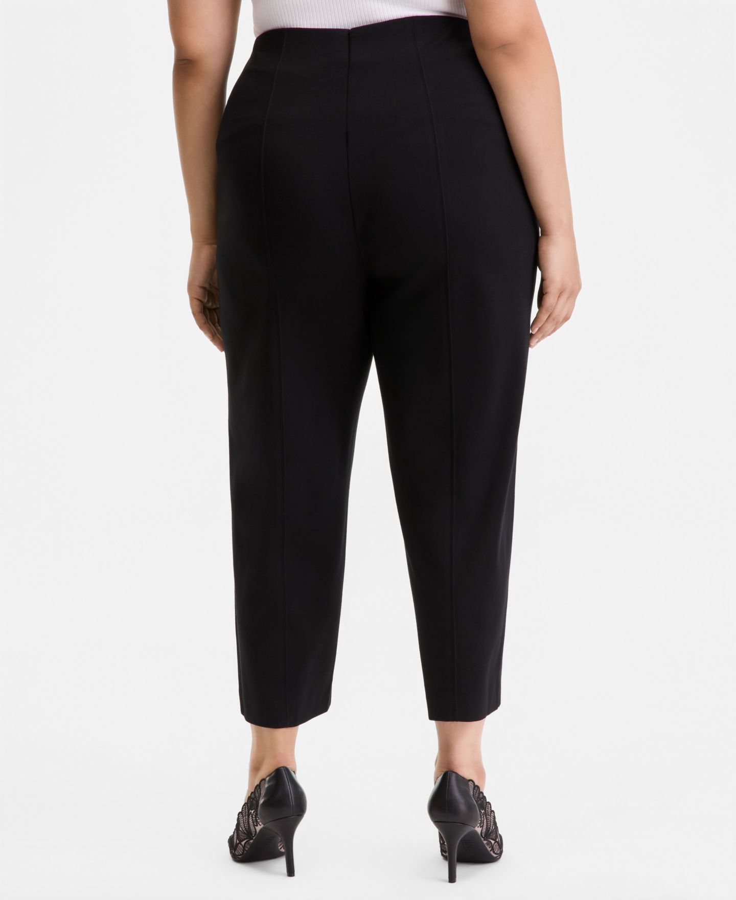 Женские брюки I.N.C. International Concepts Plus Size High Rise Pull-On Ponte, цвет: Глубокий чёрный — фото 2