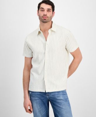 Men's Redford Stripe Woven Short-Sleeve Shirt