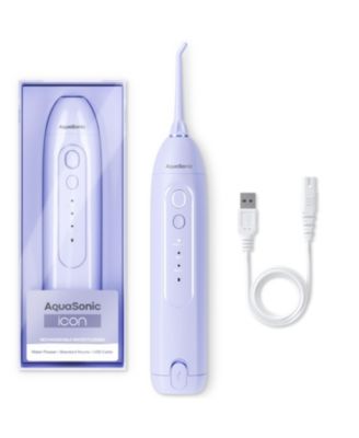 AquaSonic Icon Electric Water Flosser - Rechargeable, Included Jet Tip, Charging Cord, Home & Travel Use (Navy - Purple