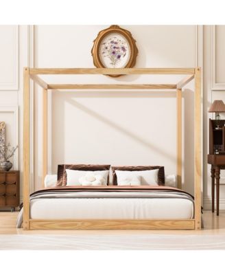 King Size Canopy Platform Bed with Support Legs