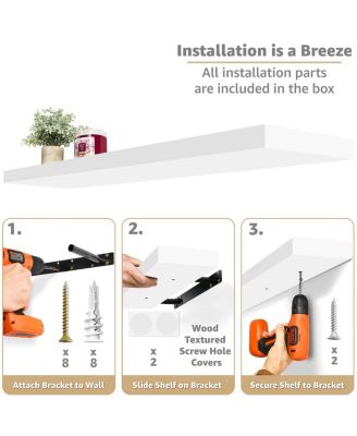 3-Pack 35-Inch Floating Wall Shelves