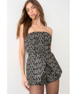 Women's Premium Sequin Boucle Bandeau Playsuit