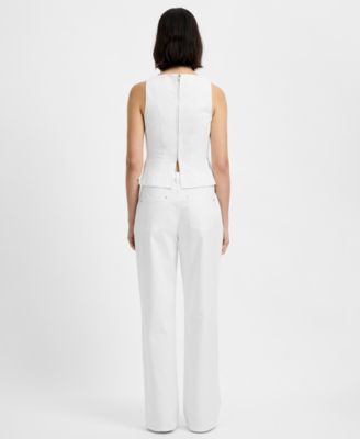 Women's Inez Twill Square Neck Peplum Top