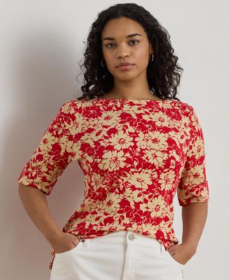 Plus Size Stretch Boat Neck T-Shirt