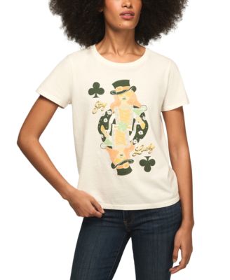 Women's Stay Lucky Card Crew Neck Top