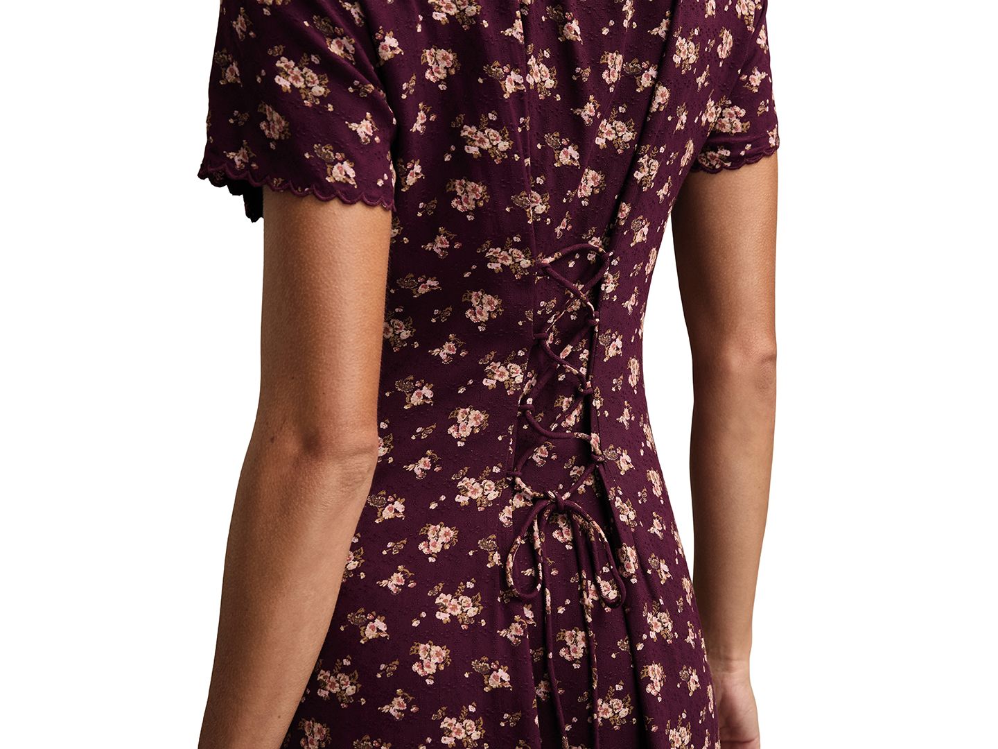 Женское платье Lucky Brand Simone Printed Short-Sleeve Midi, цвет: Бордовый разноцветный — фото 5