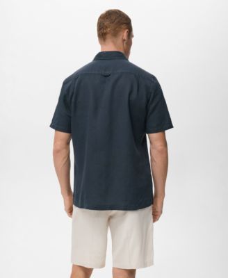 Men's Short Sleeve Linen-Blend Shirt