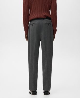 Men's Regular-Fit Pleated Flannel Pants