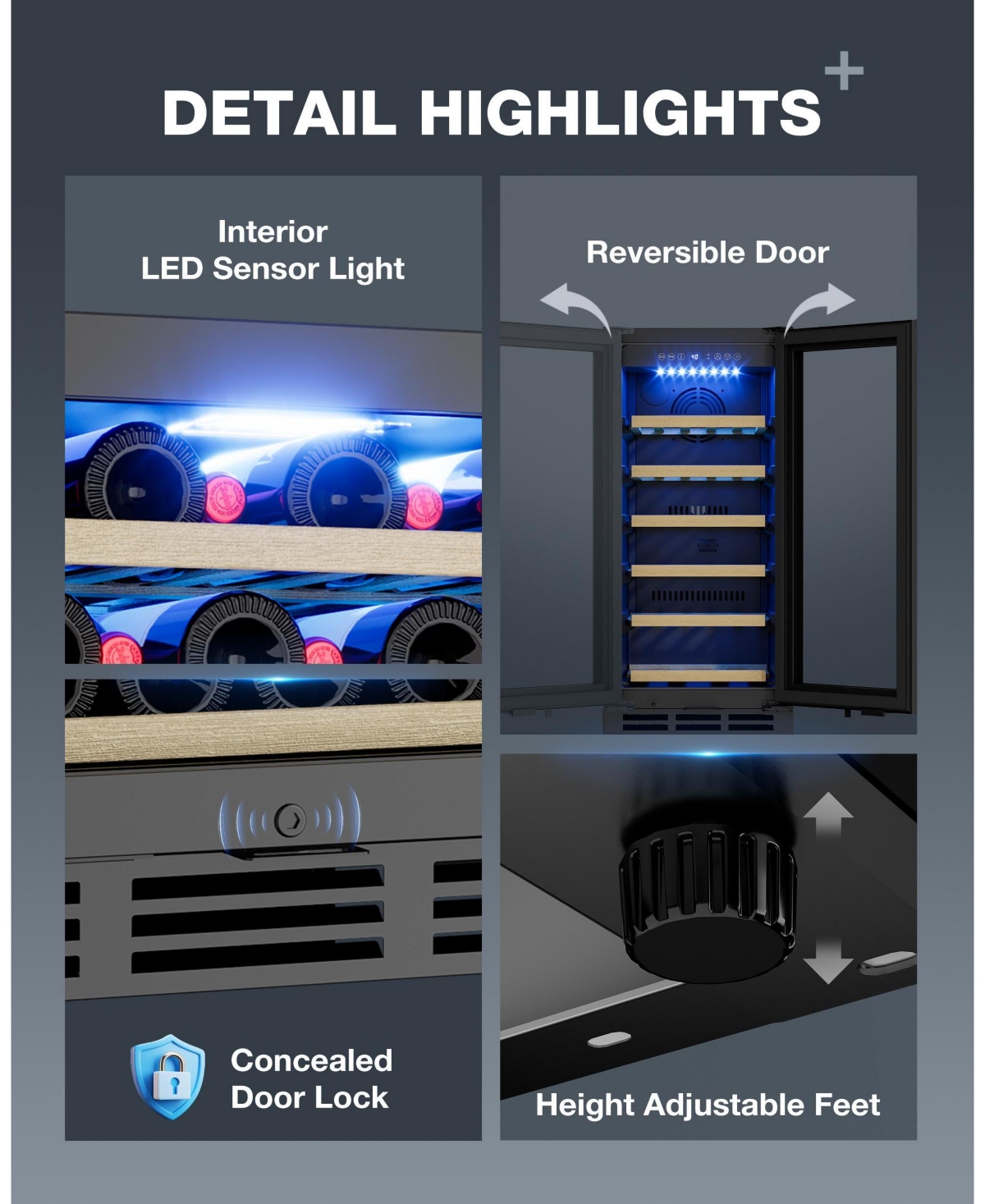 Euhomy 15-in 28Bottles Built-in/Freestanding Indoor Beverage Refrigerator in Black with Glass Door