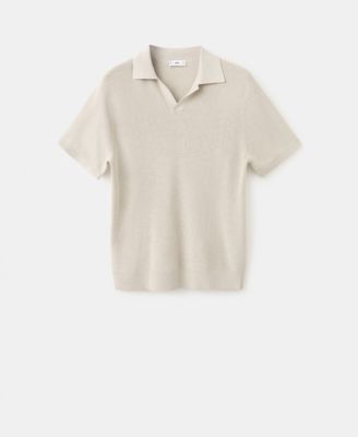 Men's Structured Cotton Knitted Polo Shirt