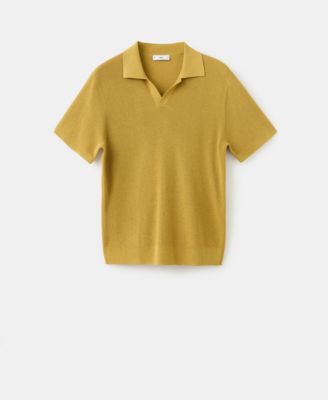 Men's Structured Cotton Knitted Polo Shirt