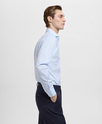 Men's Slim-Fit Micro-Print Twill Dress Shirt