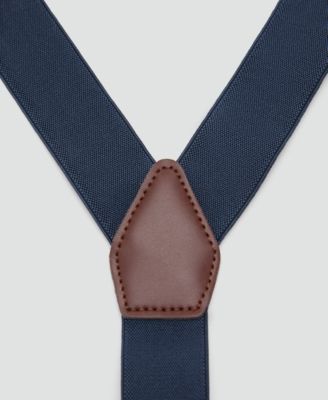 Men's Leather Details Adjustable Elastic Suspenders