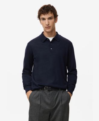Men's Merino Wool Polo Sweater