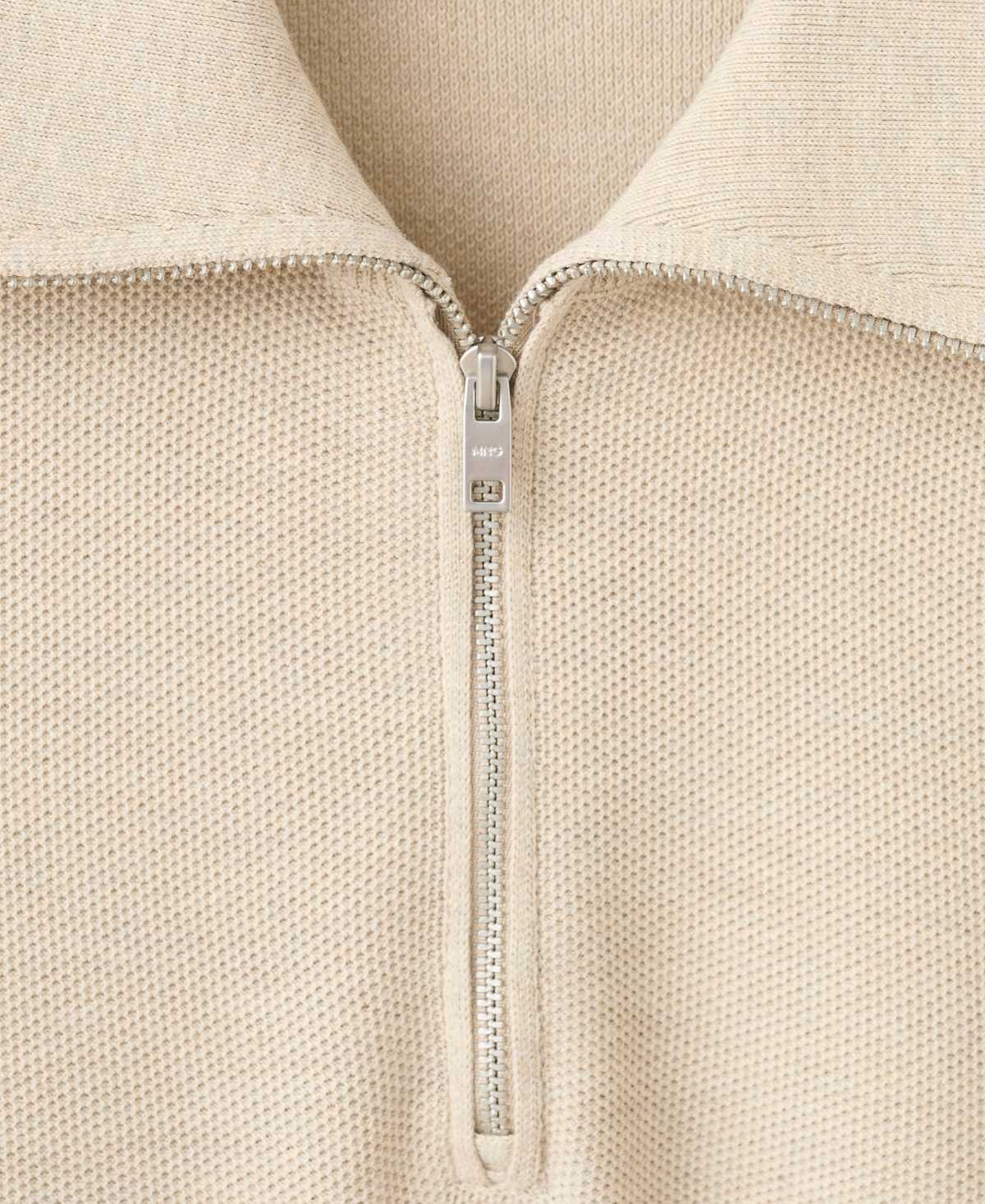 Mango Men's Zipper Collar Microstructure Sweater