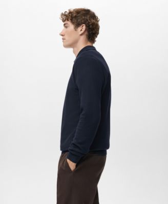 Men's Zipper Collar Microstructure Sweater