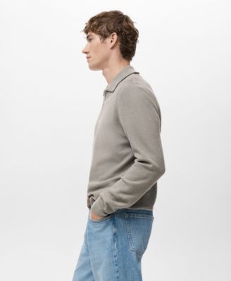 Men's Zipper Collar Microstructure Sweater