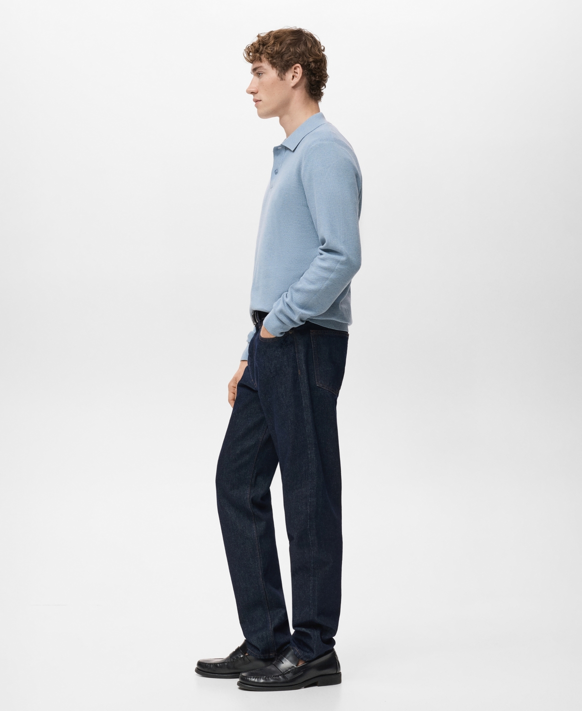 Mango Men's Micro-Structured Cotton Polo Shirt