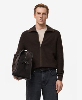 Men's Zip Structured Knitted Cardigan
