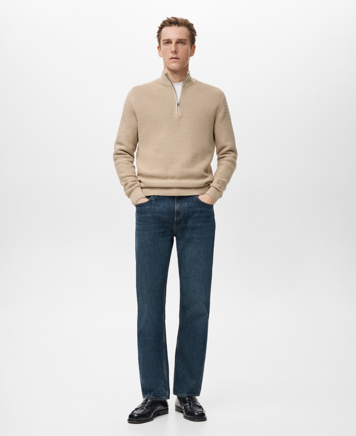 Mango Men's Cotton Structured Sweater
