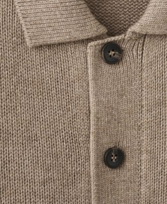 Men's Knitted Wool Blend Cardigan