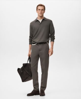 Men's Pleated Slim-Fit Pants