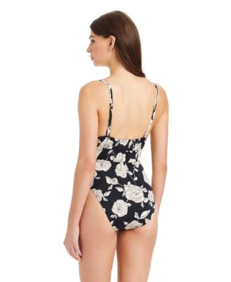 Women's Among Roses V-Neck One-Piece Swimsuit