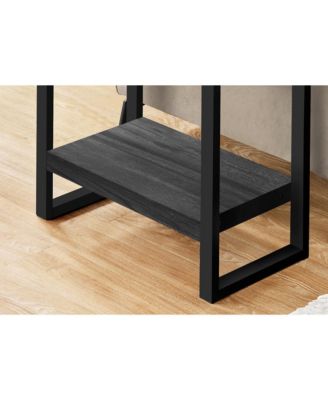 Accent Table, Side, End, Nightstand, Lamp, Living Room, Bedroom, Black Laminate, Black Metal, Industrial