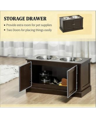 Dog Bowls Elevated Feeding Station in Brown