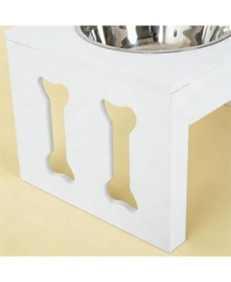 Dog Bowls Elevated Feeding Station in White