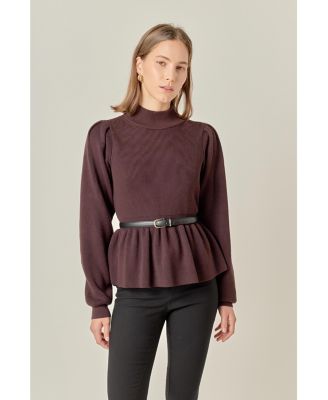 Women's Peplum Waist Knit Top
