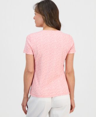 Petite Printed Henley Top