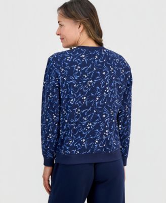 Petite Water Ripple Fleece Sweatshirt