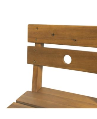 Acacia Wood Bar Stools (Set of 2) - Outdoor/Indoor