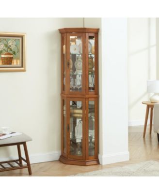 Streamdale Illuminated Glass Display Curio Cabinet with Adjustable Shelves